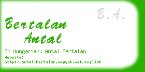 bertalan antal business card